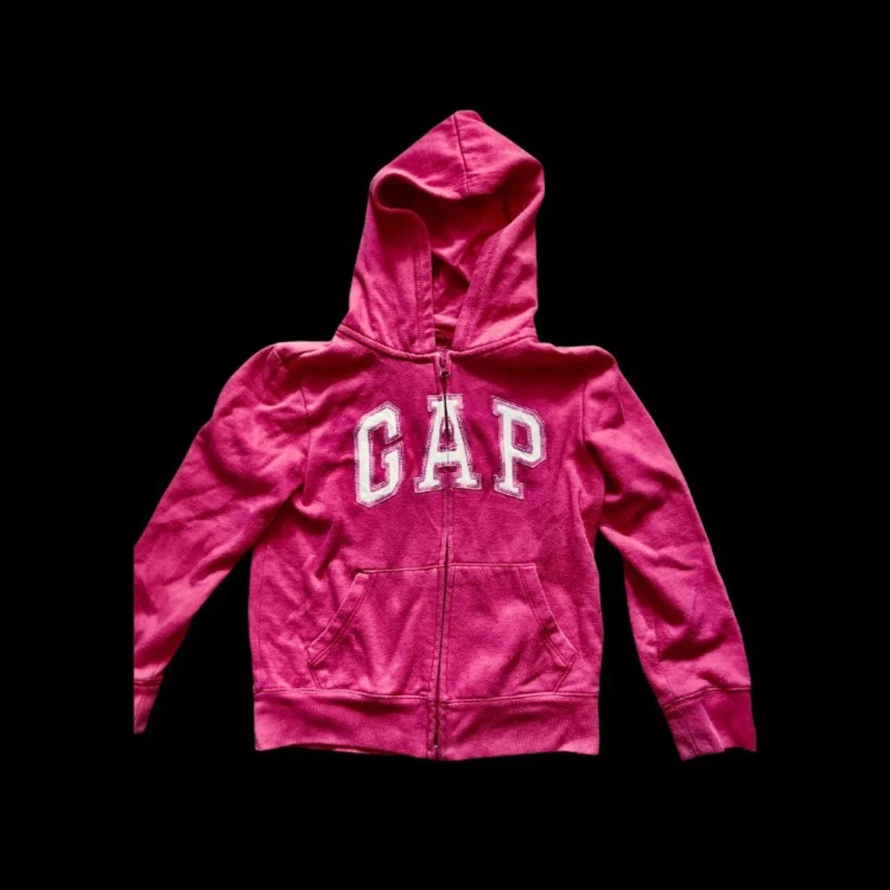 GAP sporty pink zip‎ hoodie white sequin letters sz L